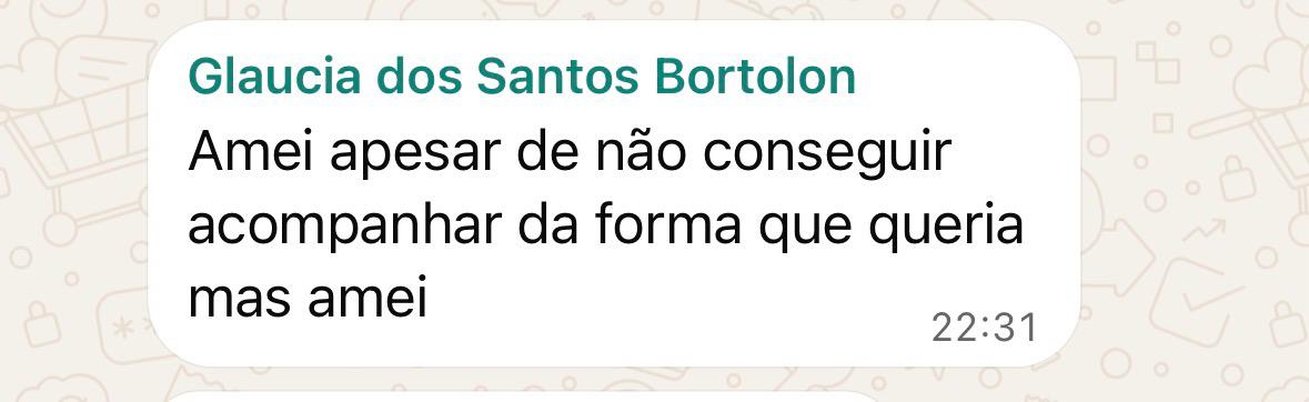 Depoimento de aluno